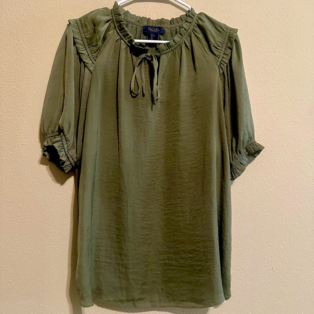 Rachel Roy Green Puff Sleeve Blouse Size Large